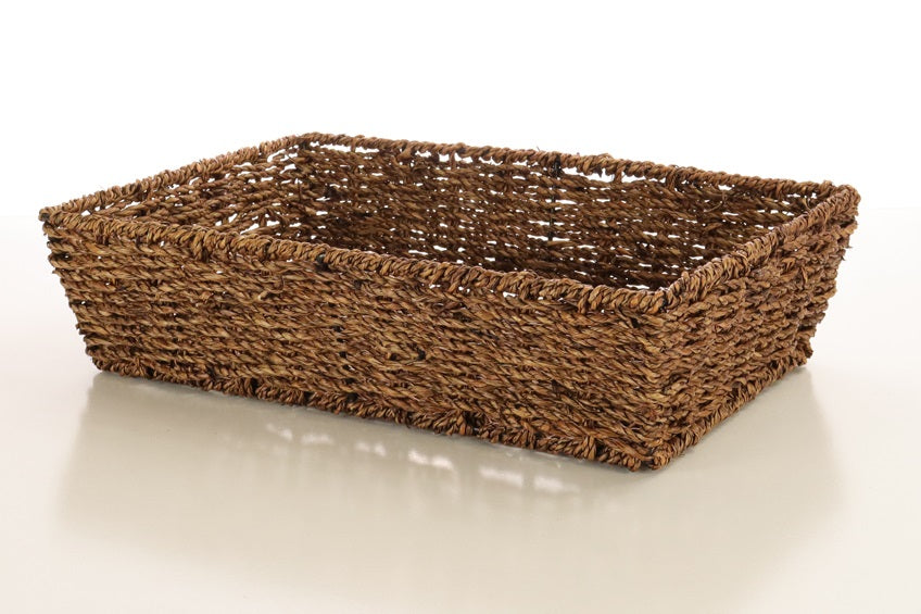 Hamper Tray Seagrass Chocolate - 37cm