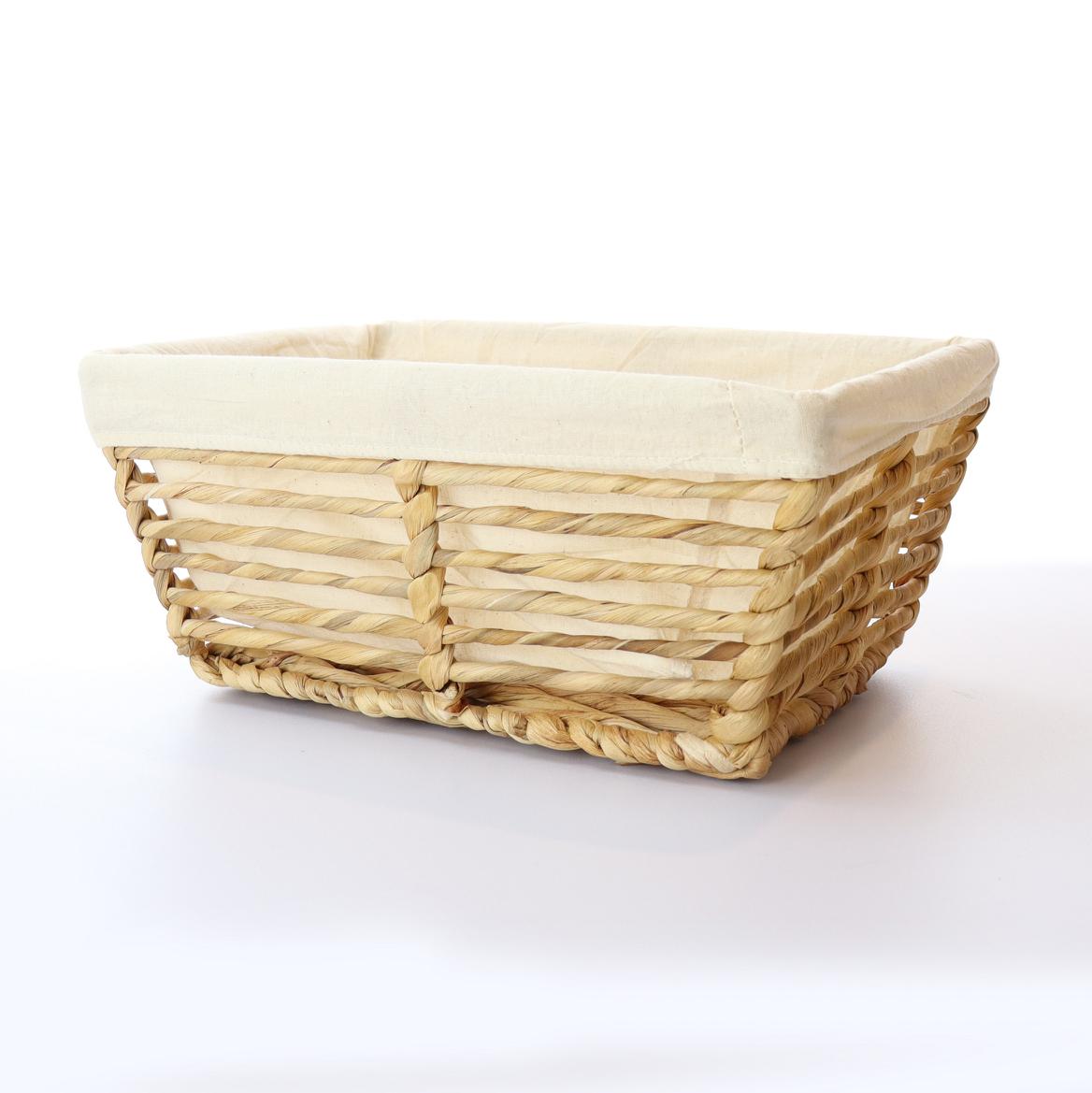 Hamper Basket Lined Water Hyacinth - 35cm