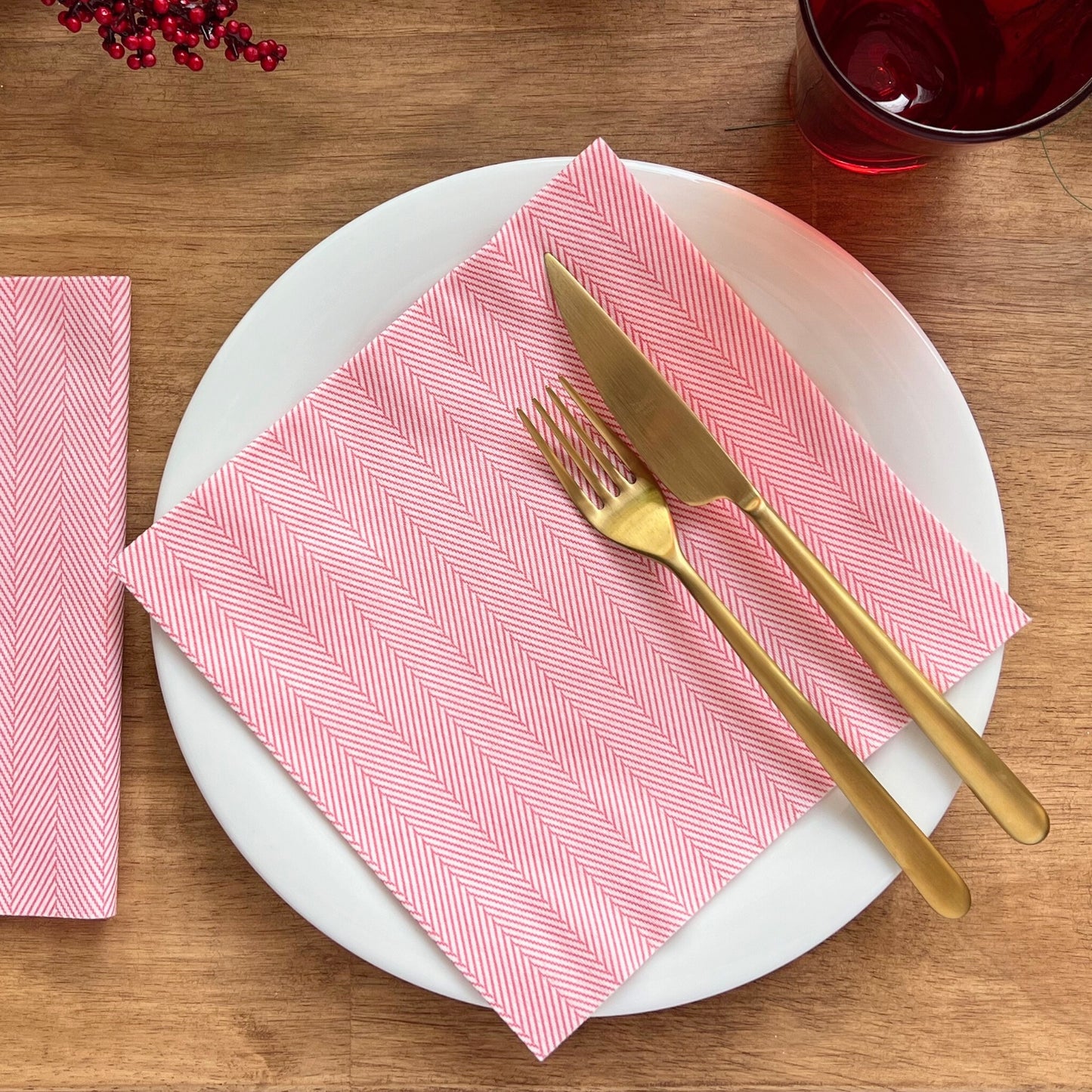 Bionap Napkin Extra Soft 40x40 Jute Red Compostable Carton: 800