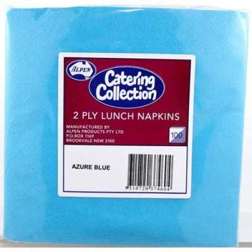 Azure Blue Lunch Napkin 2ply BULK - Carton: 2,000