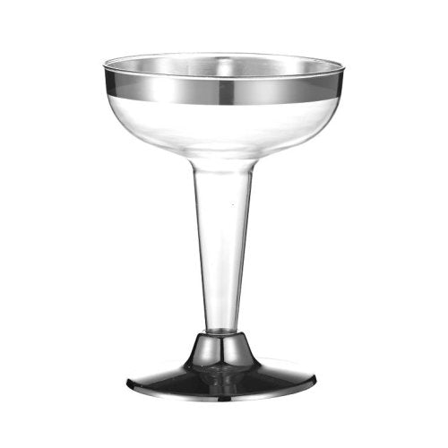 Silver Trim PS Cocktail Glasses - 100ml
