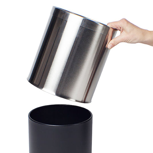Waste Bin Stainless Steel Round with Liner - 10L Carton ( x 4 Bins)