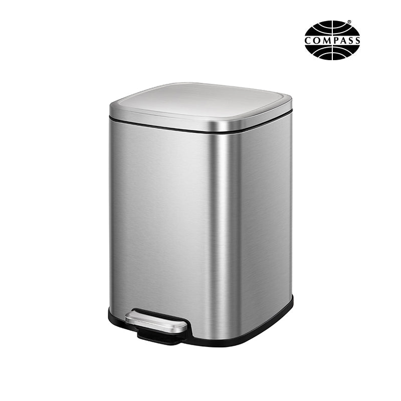 Stainless Steel Pedal Bin Square - 9L Carton ( x 4 Bins)