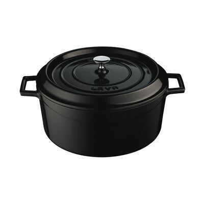 Lava Trendy Cast Iron Casserole 9.8L - Black
