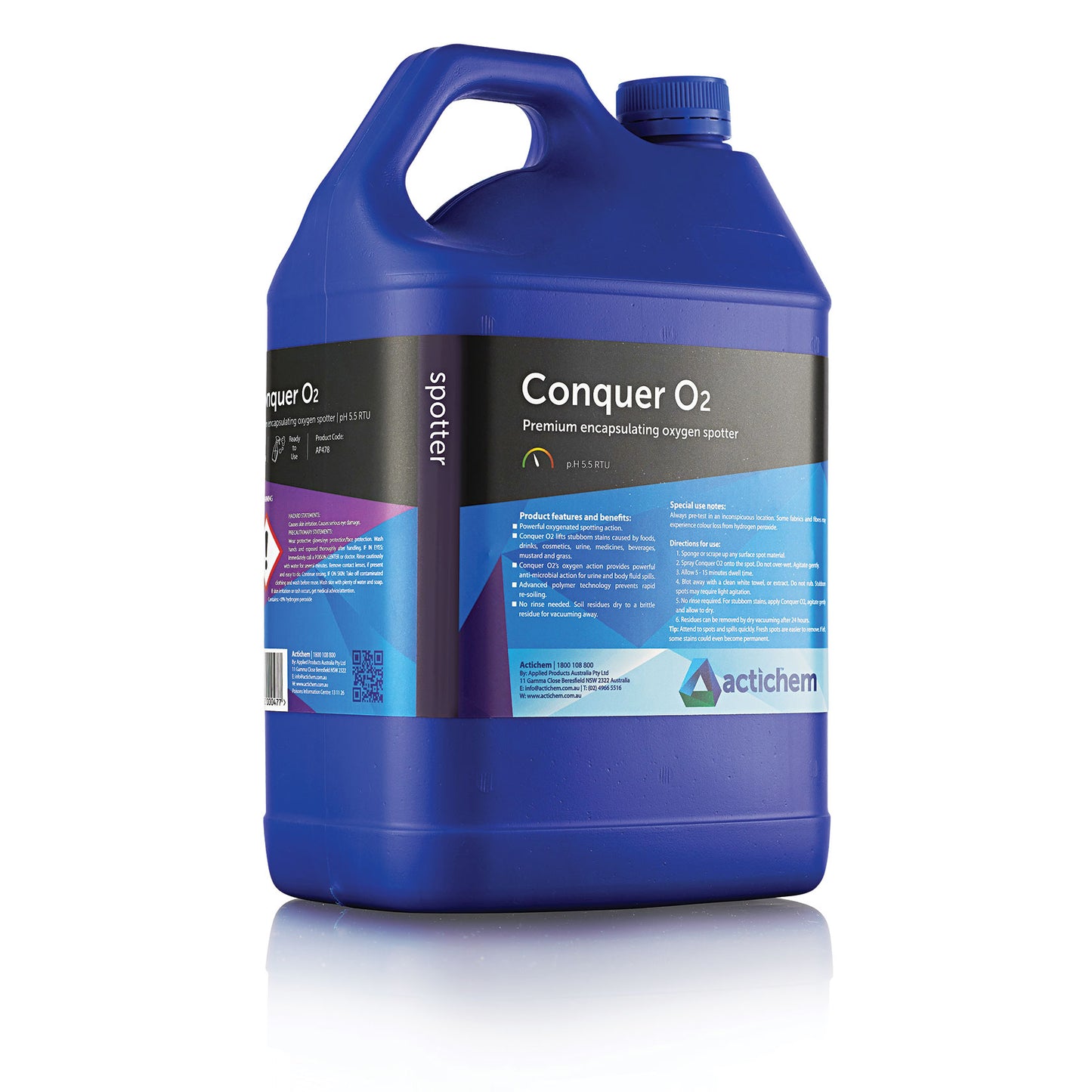 Conquer O2 ( Stain Remover & Germ Killer for Carpets & Upholstery) - 5L