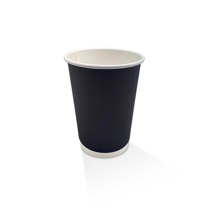Black PE Coated Double Wall Hot Cup - 12oz