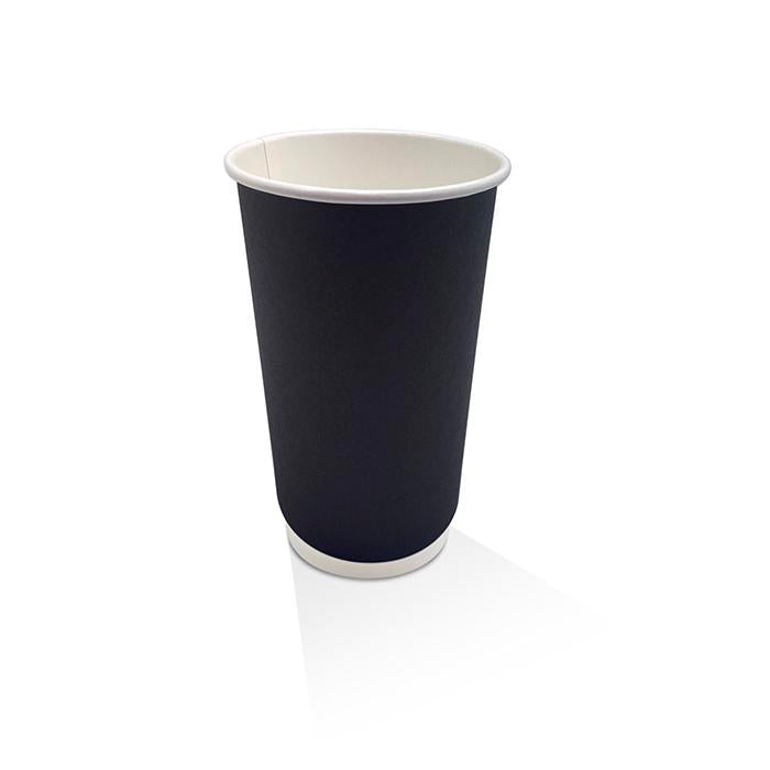 Black PE Coated Double Wall Hot Cup - 16oz