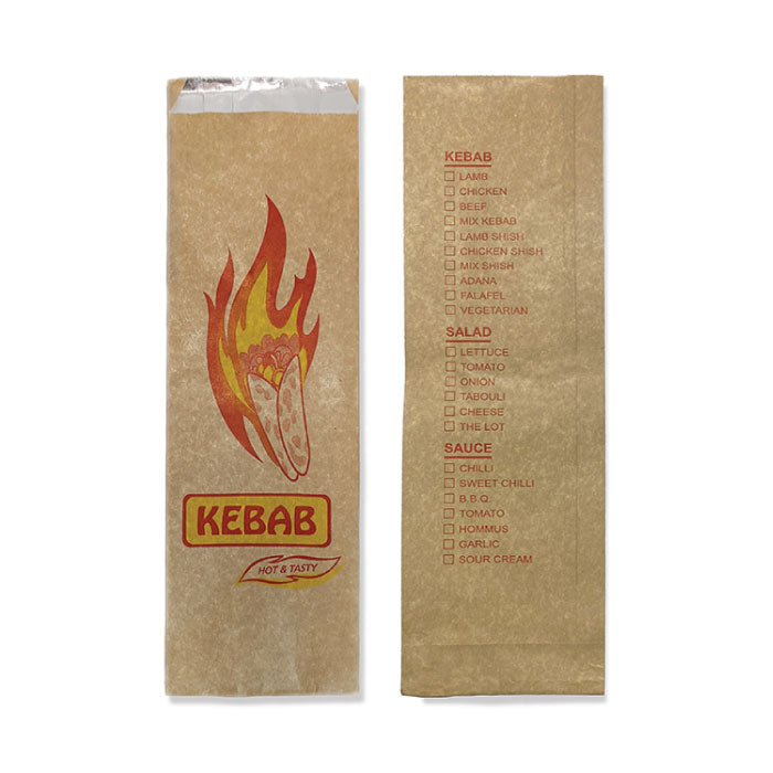 Printed Brown Foil Bag - Kebab