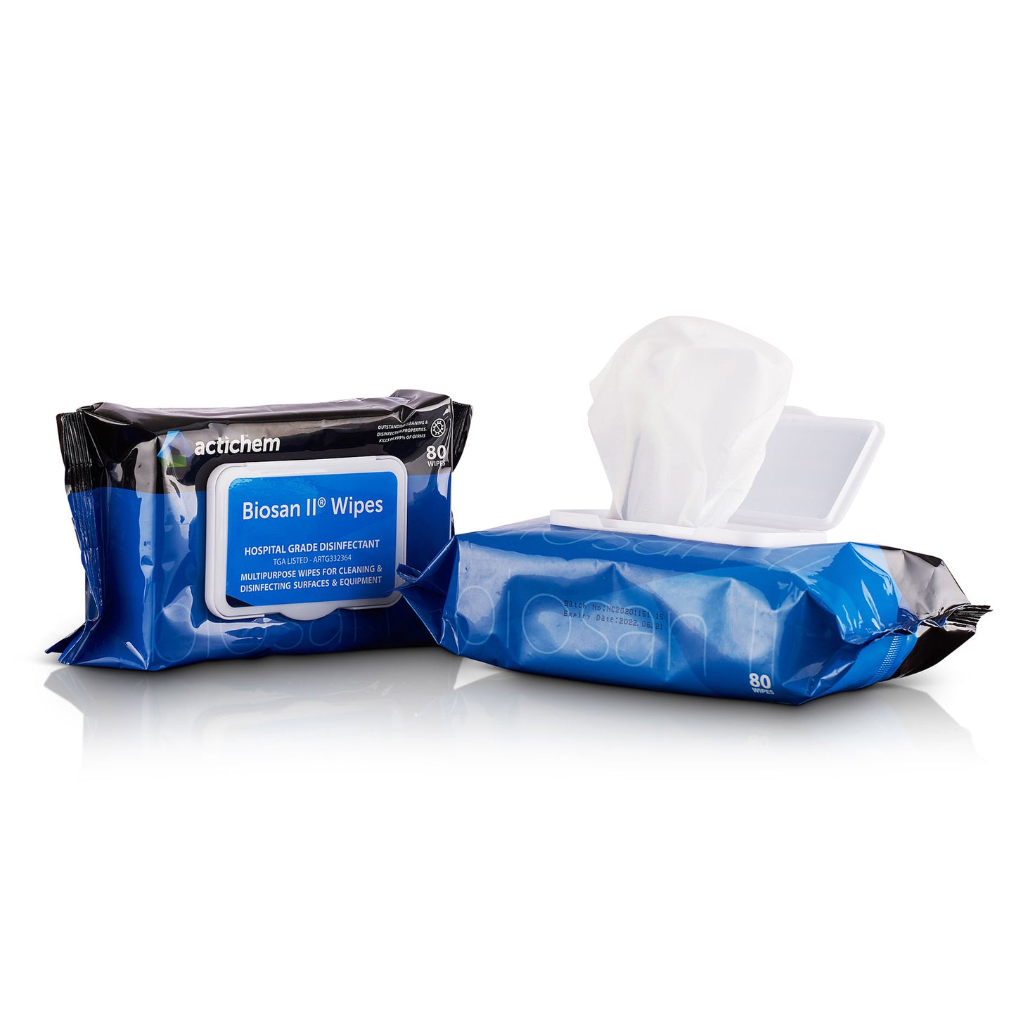 Biosan II Hospital Grade Disinfectant 80 Wipes Carton: 12 Packs