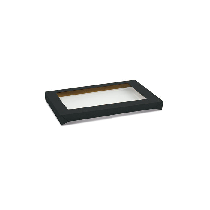 Catering Tray Lid Rectangle Black with PET Window - Small