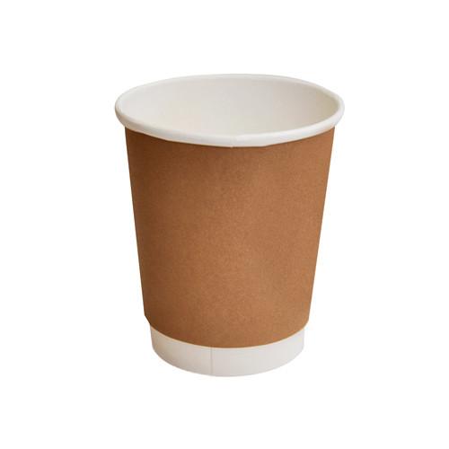 Brown PLA Coated Double Wall Hot Cup Standard - 8oz
