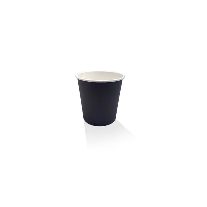 PE Coated Single Wall Hot Cup Black - 4oz