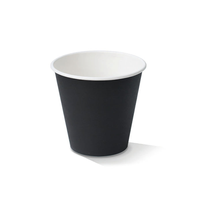 Black PE Coated Single Wall Hot Cup - 6oz