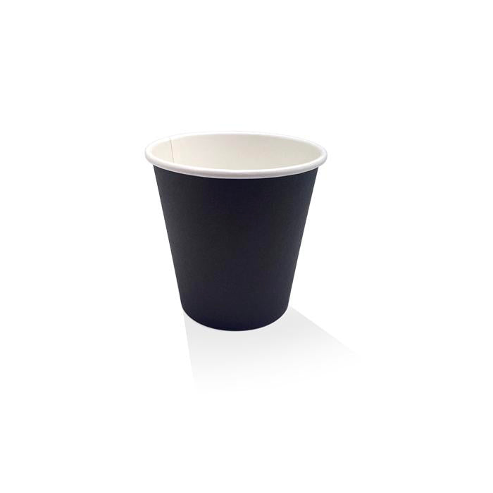 Black PE Coated Single Wall Hot Cup - 8oz ( 90mm)