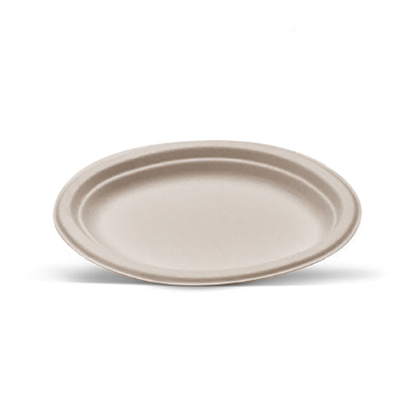 Oval Plate Sugarcane Unbleached - Large