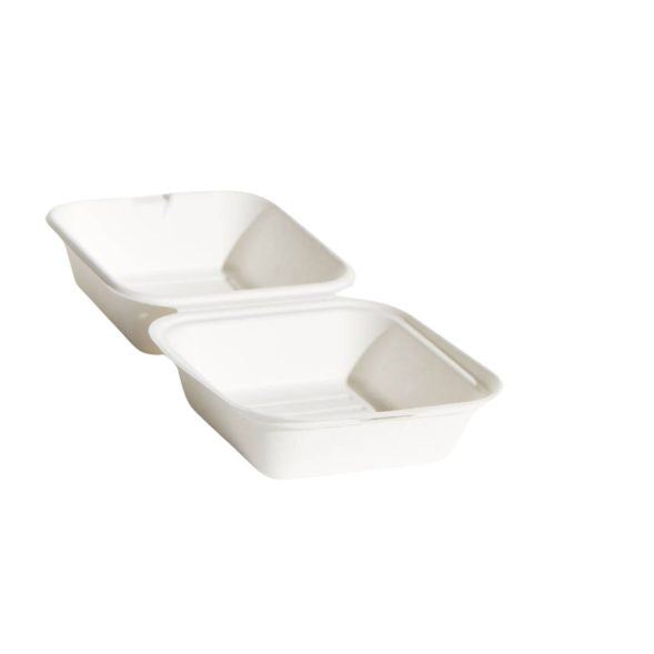 Bioway Sugarcane Burger Box - White