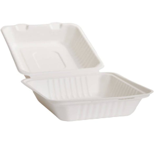 Bioway Sugarcane Hi Top DInner Box - White