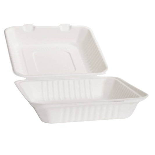 Bioway Sugarcane Large Dinner Box - White