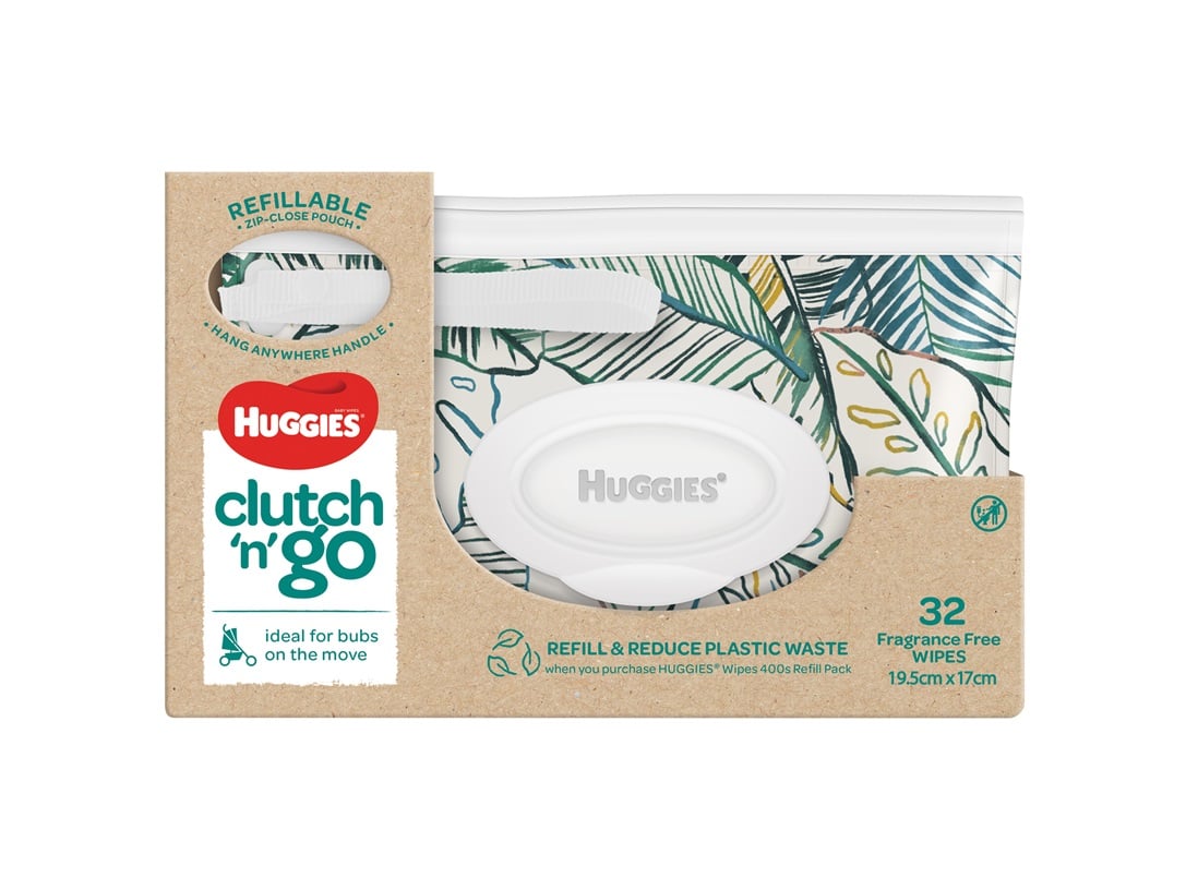 Huggies Refillable Clutch 'N' Go Baby Wipes - 32 wipes Carton: 5 Packs