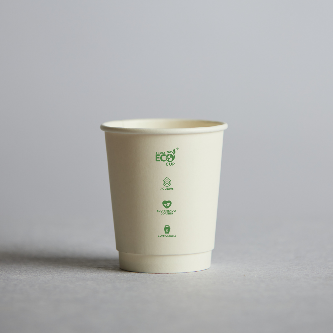 White Truly Eco Double Wall Hot Cup - 8oz