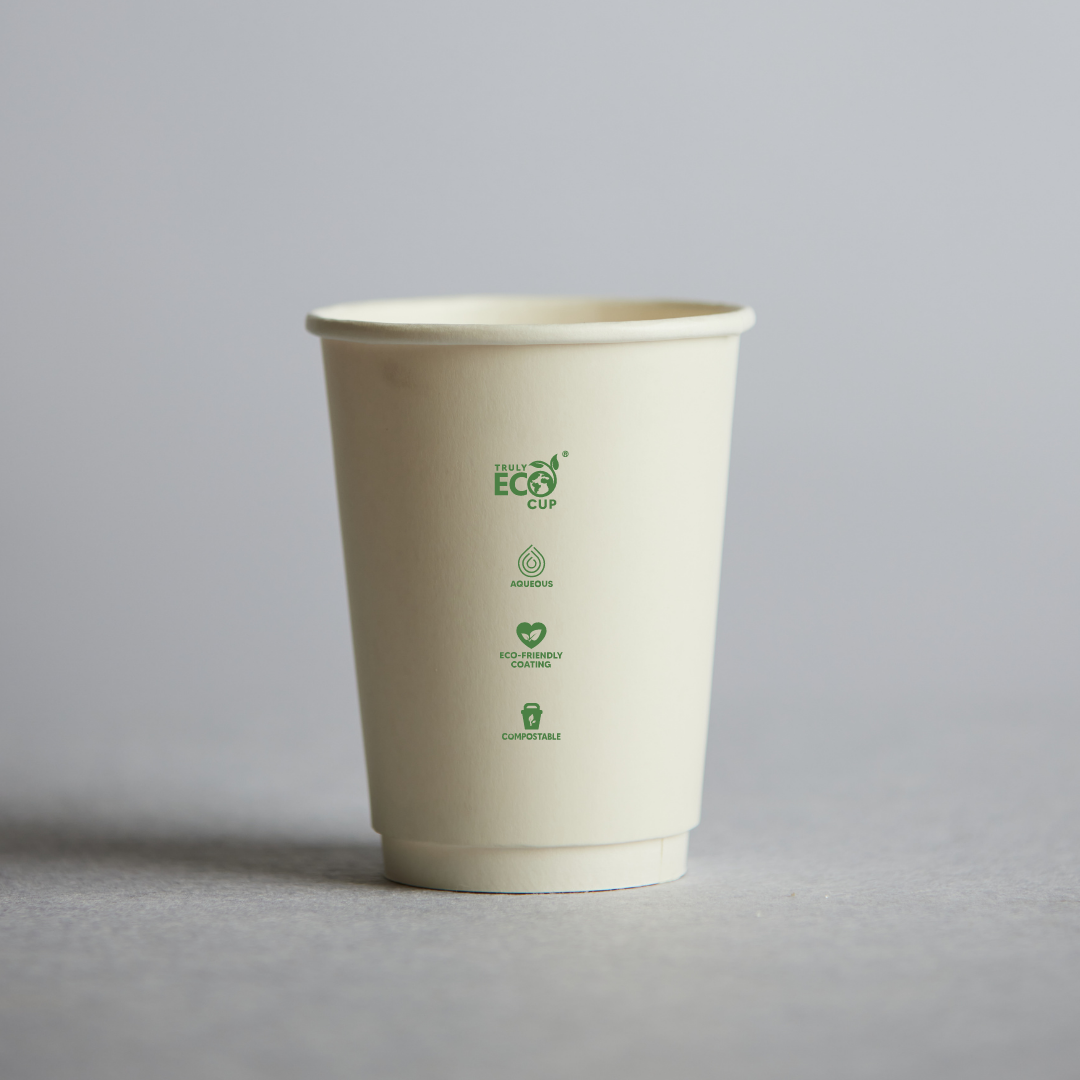 White Truly Eco Double Wall Hot Cup - 12oz