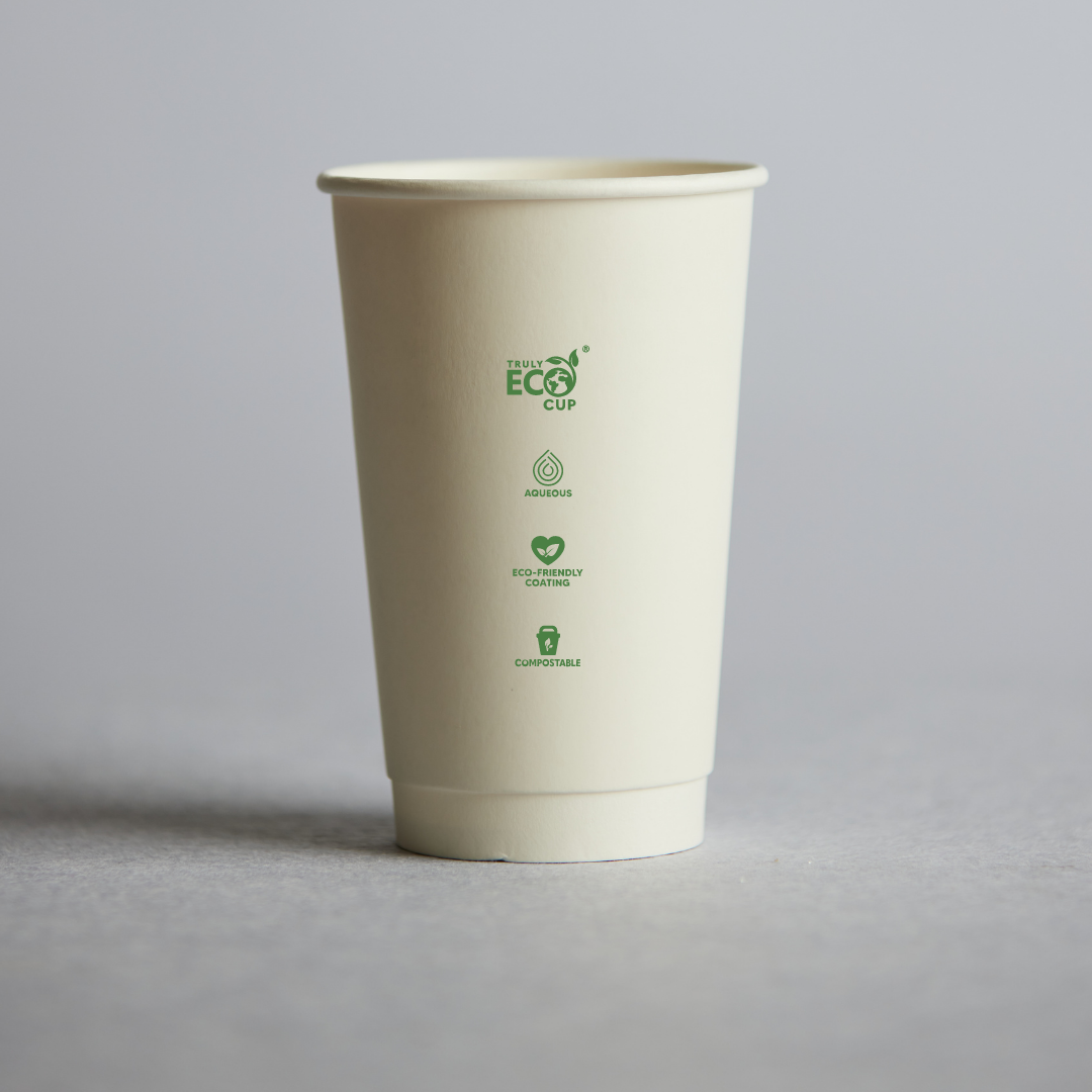 White Truly Eco Double Wall Hot Cup - 16oz