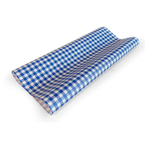 Greaseproof Paper Gingham Blue - Large