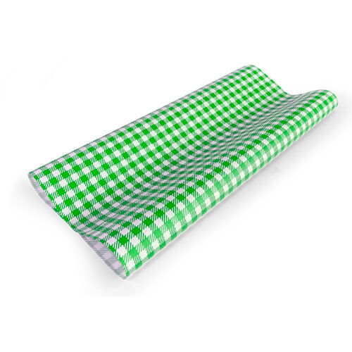 Greaseproof Paper Gingham Green - Large