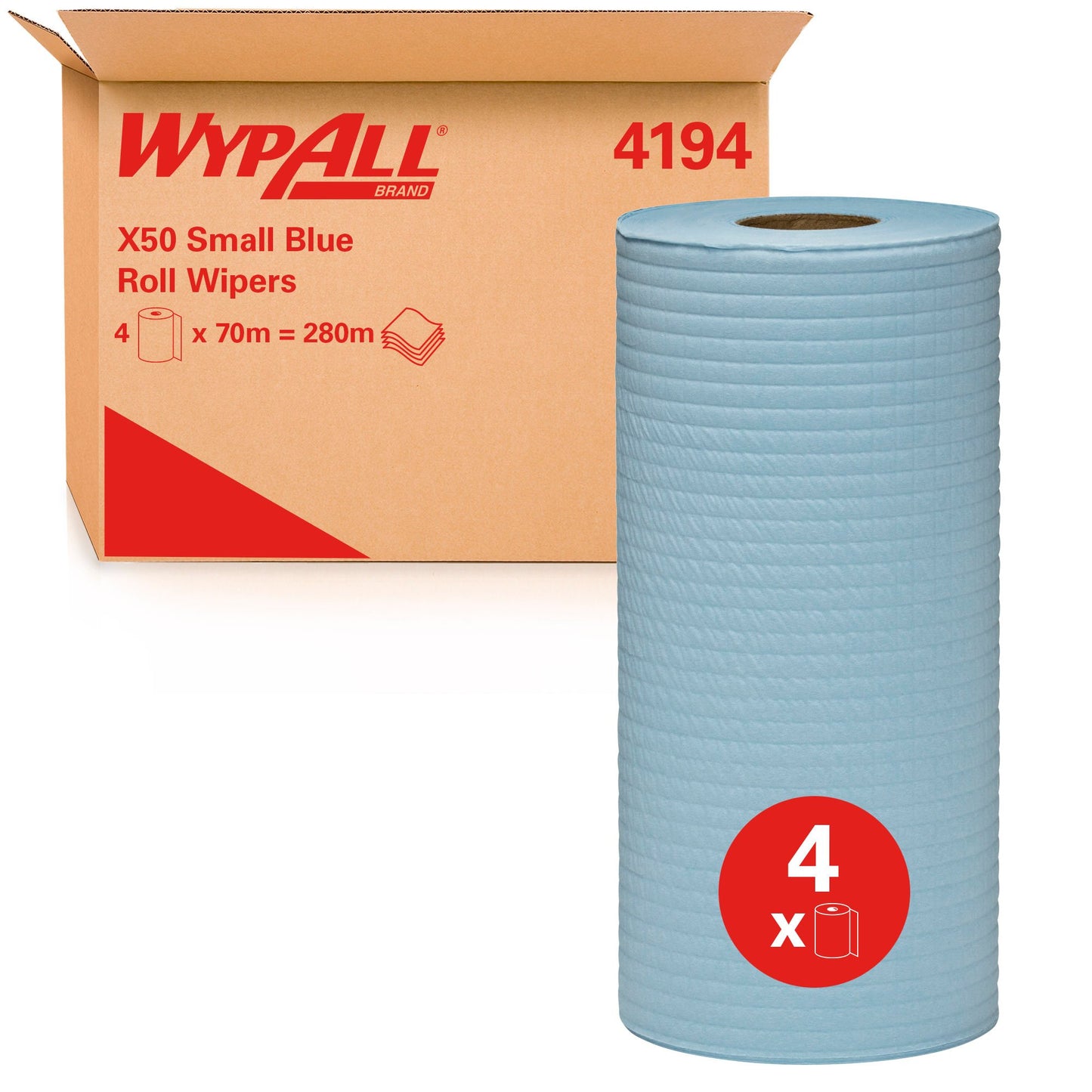WYPALL® X50 Small Blue Roll Wipers