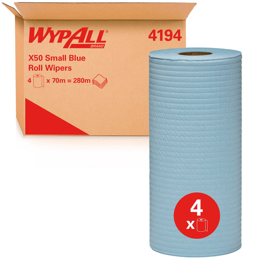 WYPALL® X50 Small Blue Roll Wipers