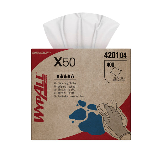 WYPALL® X50 Reinforced Single Sheet White Wipers