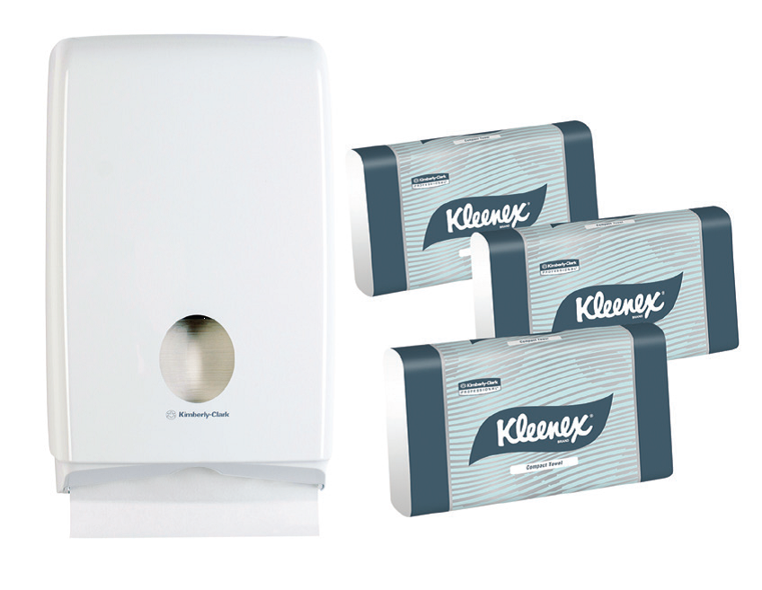 KLEENEX® Compact Towels & ABS Plastic Dispenser Starter Pack