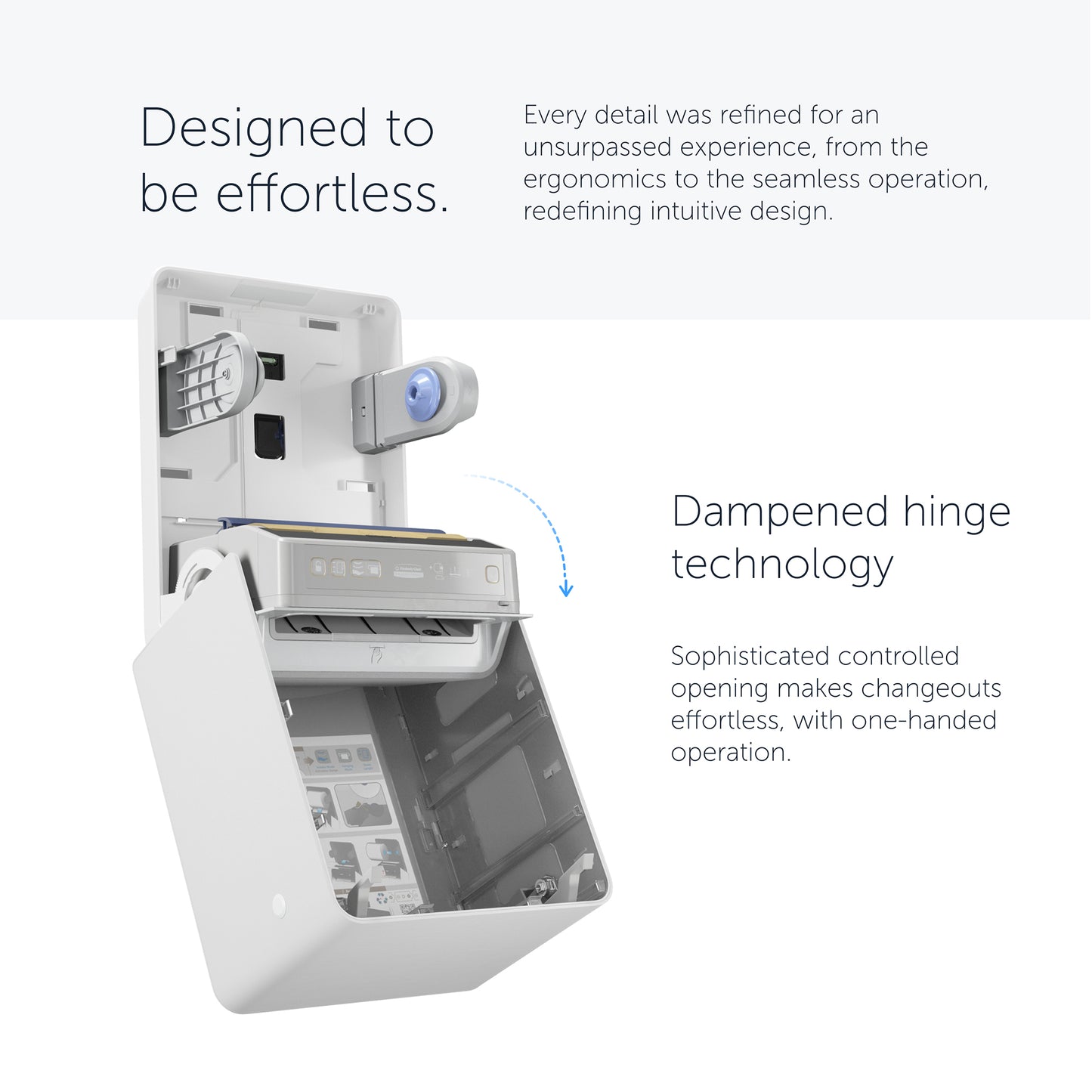 Kimberly-Clark Professional™ ICON™ Automatic Roll Towel Dispenser White Chassis with White Mosaic Design Faceplate