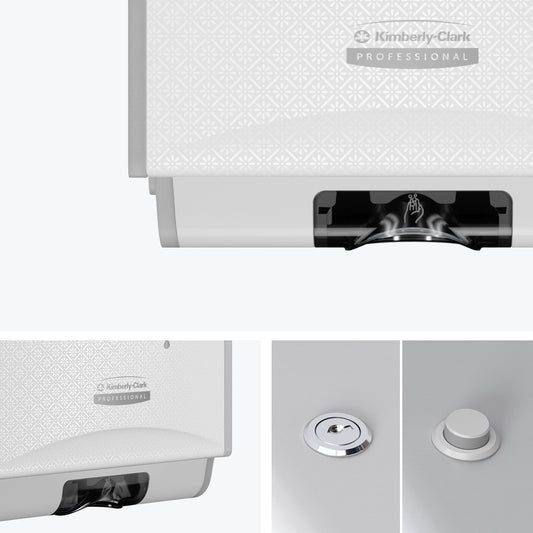 Kimberly-Clark Professional® ICON™ Automatic Soap and Sanitizer Dispenser White Chassis with White Mosaic Design Faceplate