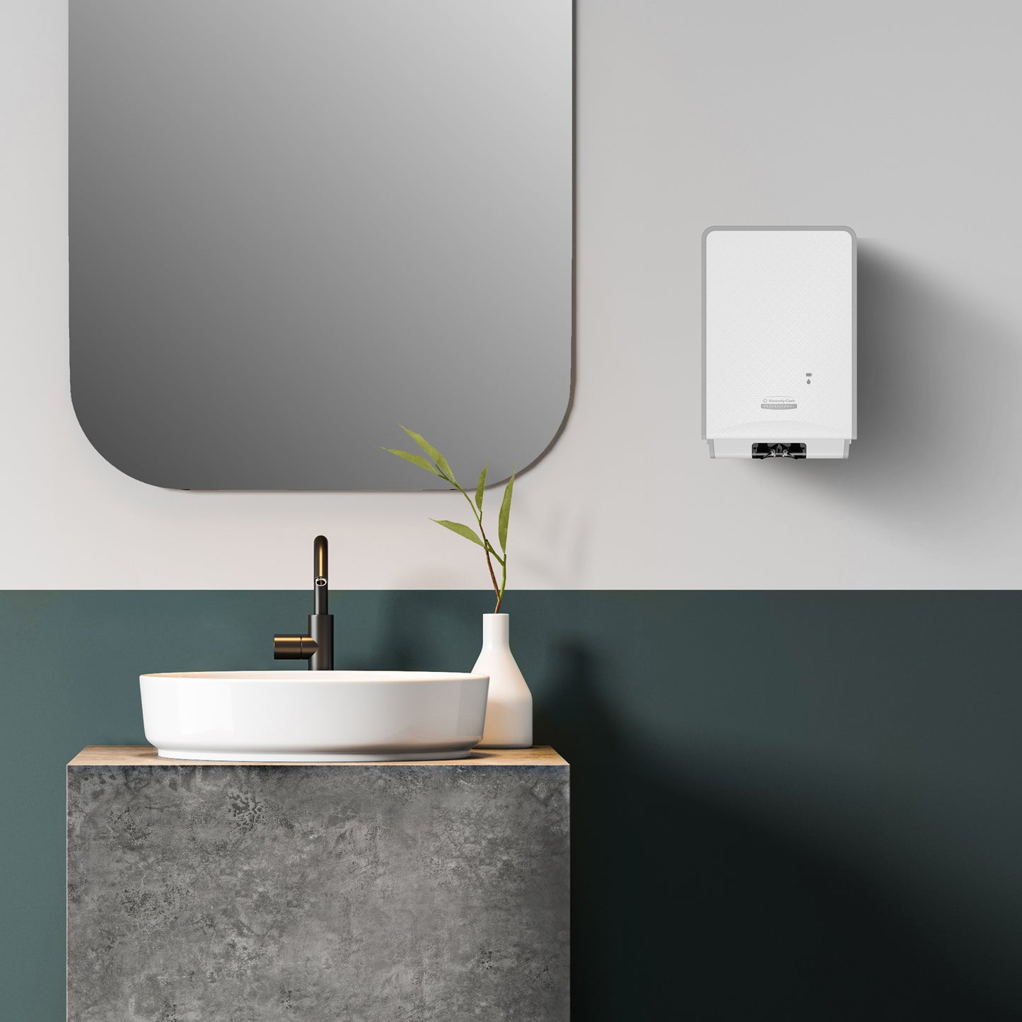 Kimberly-Clark Professional® ICON™ Automatic Soap and Sanitizer Dispenser White Chassis with White Mosaic Design Faceplate