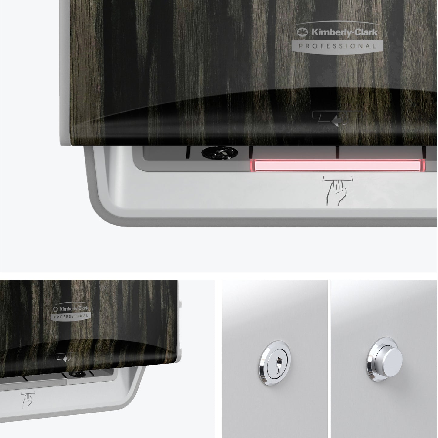 Kimberly-Clark Professional® ICON™ Automatic Roll Towel Dispenser with Ebony Woodgrain Design Faceplate