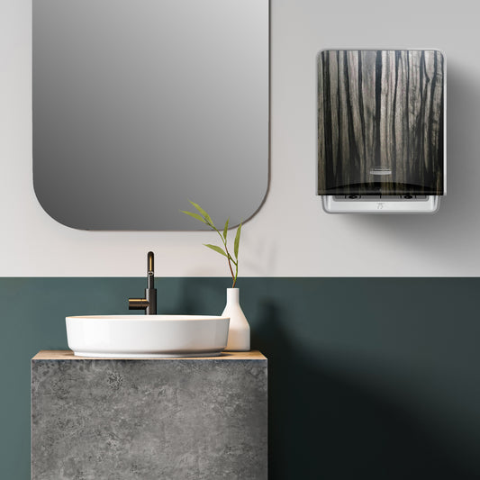 Kimberly-Clark Professional® ICON™ Automatic Roll Towel Dispenser with Ebony Woodgrain Design Faceplate