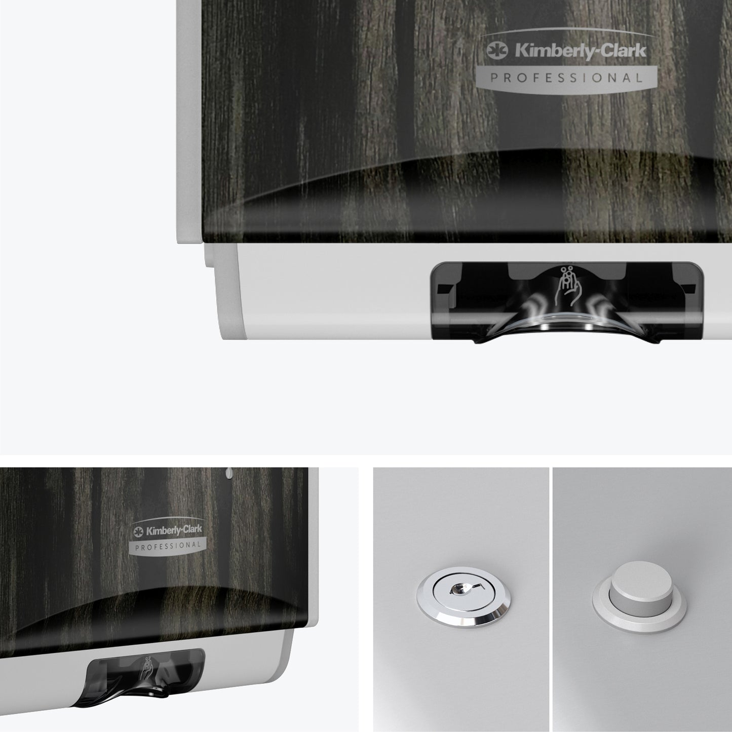Kimberly-Clark Professional™ ICON™ Automatic Soap and Sanitizer Dispenser with Ebony Woodgrain Design Faceplate