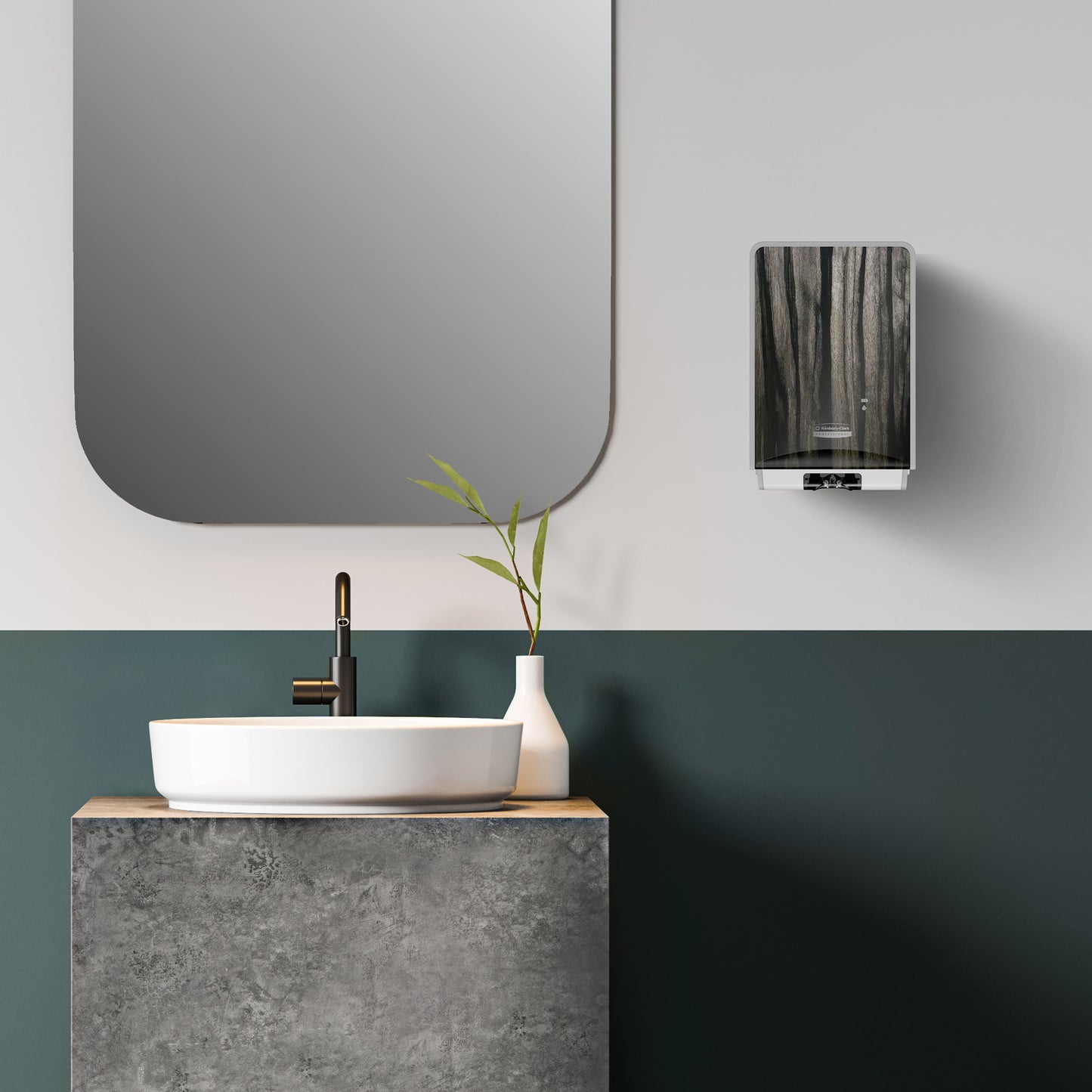 Kimberly-Clark Professional™ ICON™ Automatic Soap and Sanitizer Dispenser with Ebony Woodgrain Design Faceplate