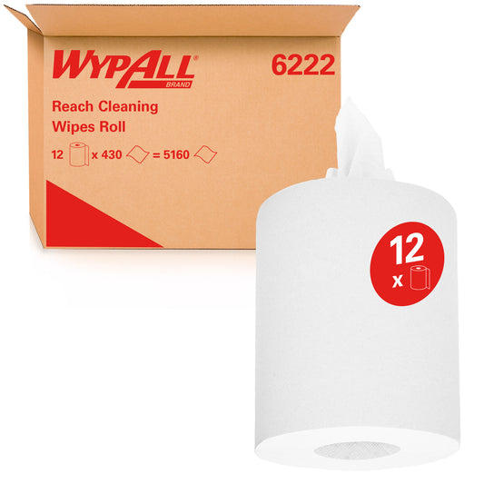 WYPALL® L10 Service & Retail Wiping Paper, 1 Ply Centrefeed Reinforced White Wipers