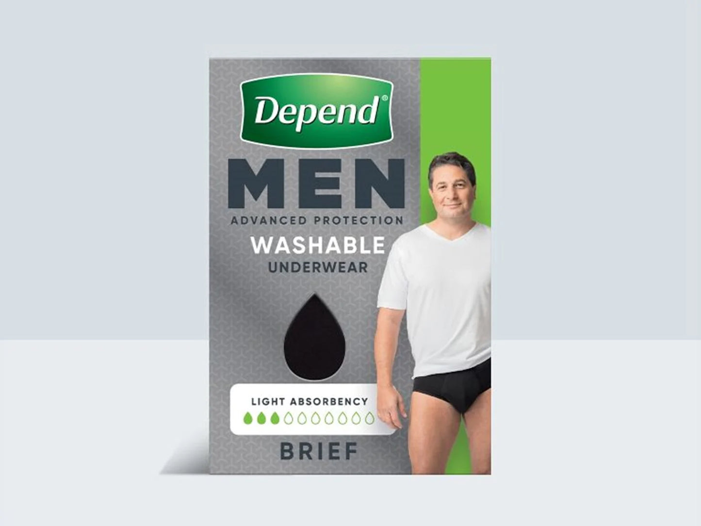 DEPEND® REUSABLE BRIEF BLACK MEN MEDIUM