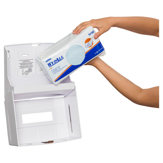 KIMBERLY-CLARK PROFESSIONAL® Single Sheet Wiper White Lockable Dispenser