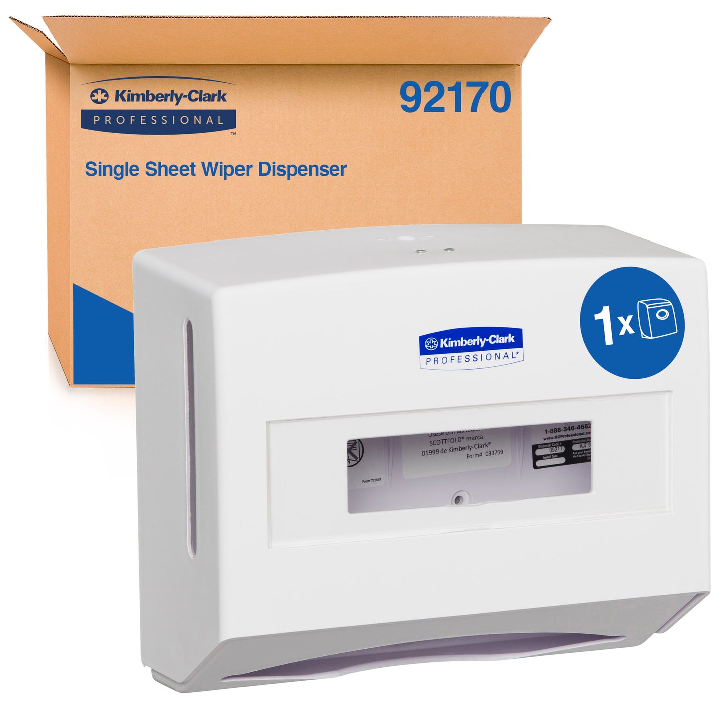 KIMBERLY-CLARK PROFESSIONAL® Single Sheet Wiper White Lockable Dispenser