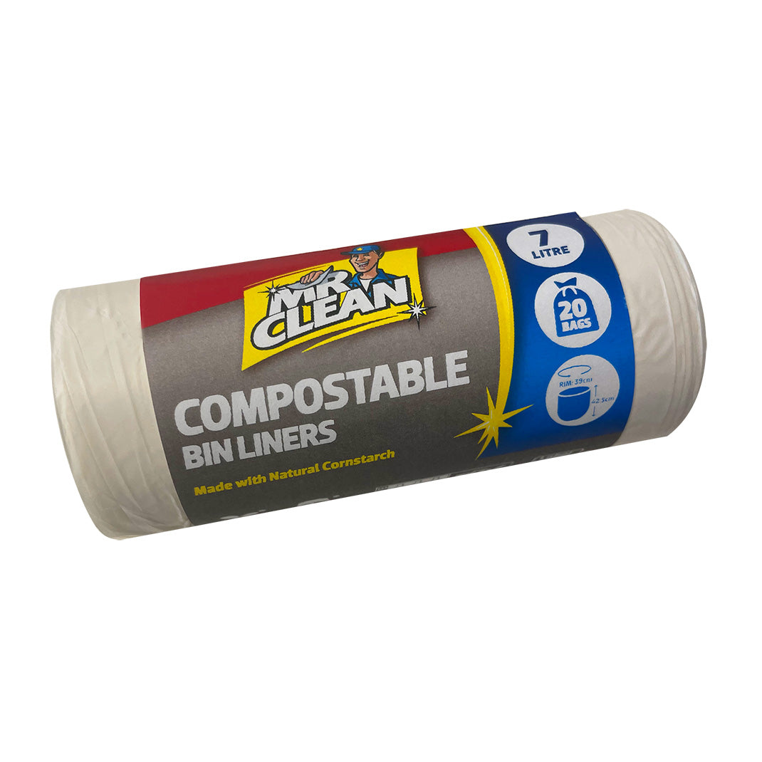 Compostable Bin Liners Made with natural cornstarch! 7L Carton: 720 Bags