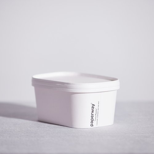 Paperway PP Rectangular Container Lid - White PP Paper
