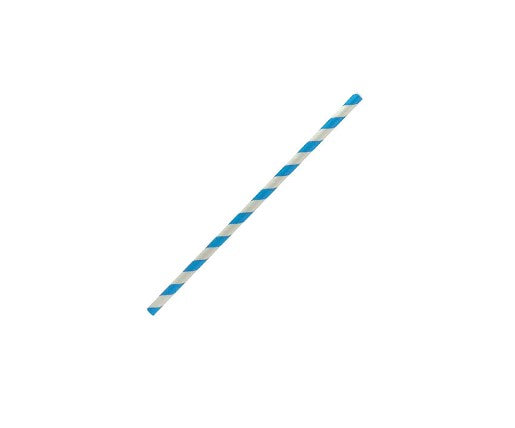 Paper Straw Cocktail - Blue Stripe