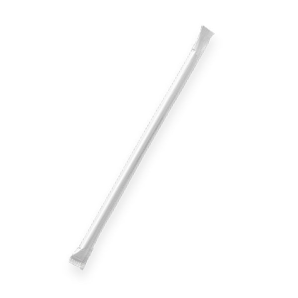 Paper Straw Flexi Individually Wrapped - White