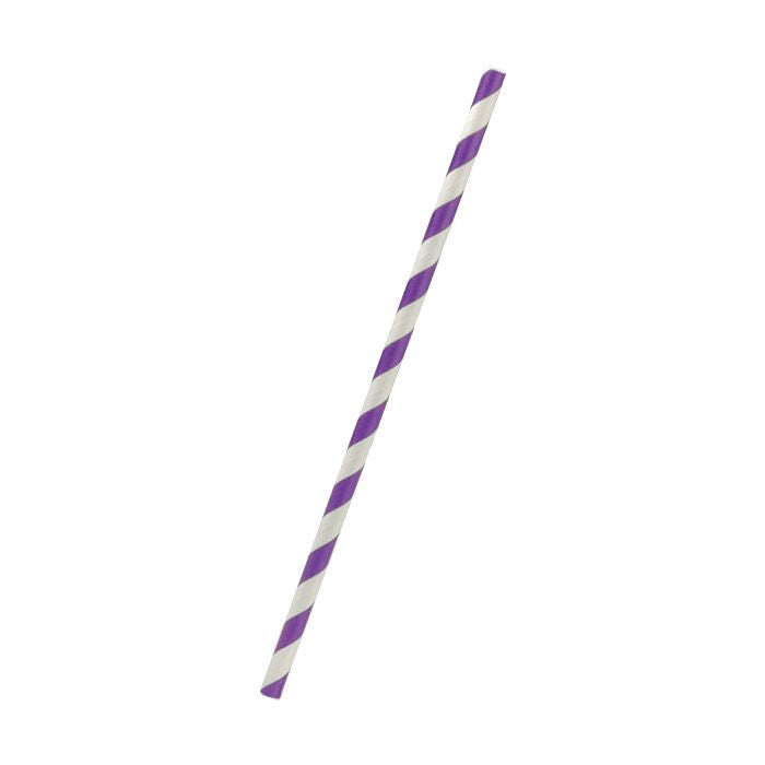 Paper Straw Regular - Purple Stripe