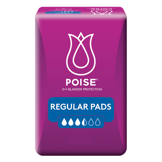 POISE® Regular Pads - Carton: 6 Packs