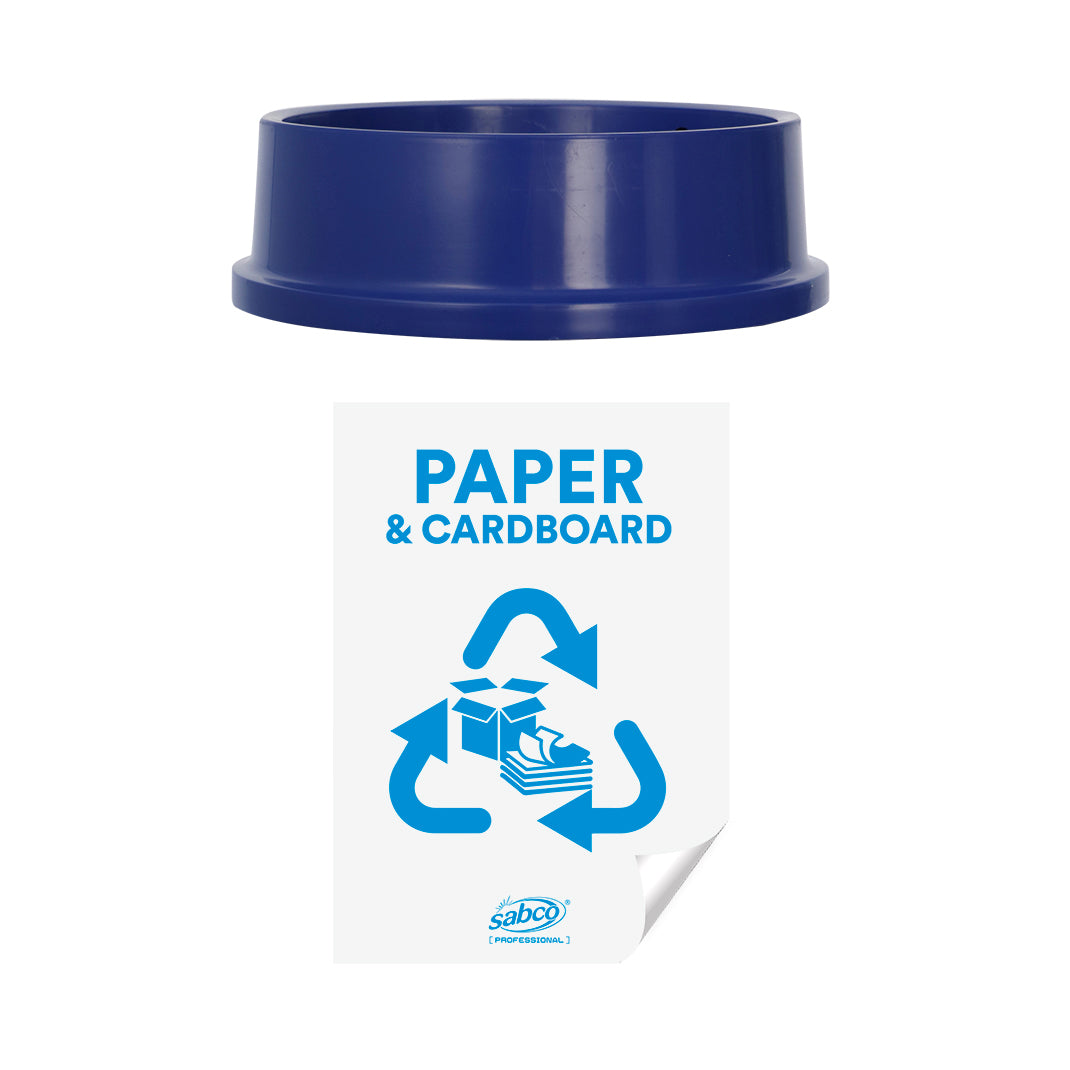EnviroPlastid Recycling Station 60L Bin Lid and Sticker - Paper & Cardboard